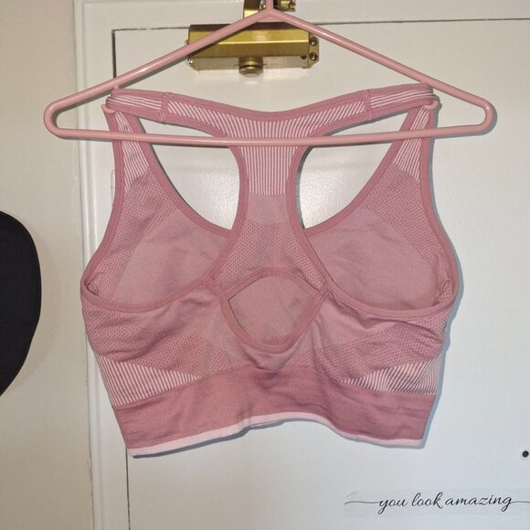 PUMA Women's Pink Racerback Sports Bra - Scoop Neck - Size XL - Picture 3 of 3